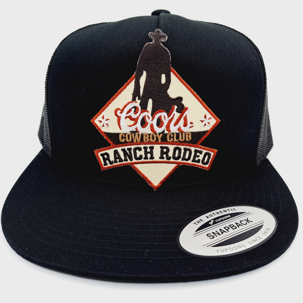 Coors Ranch Rodeo Flat Bill Trucker Mesh Snapback Black
